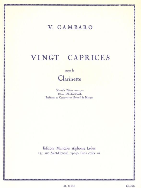 LEDUC GAMBARO V. - 20 CAPRICES - CLARINETTE