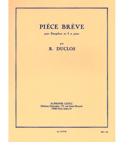 LEDUC Duclos R. - Piece Breve - Saxophone Mib et Piano