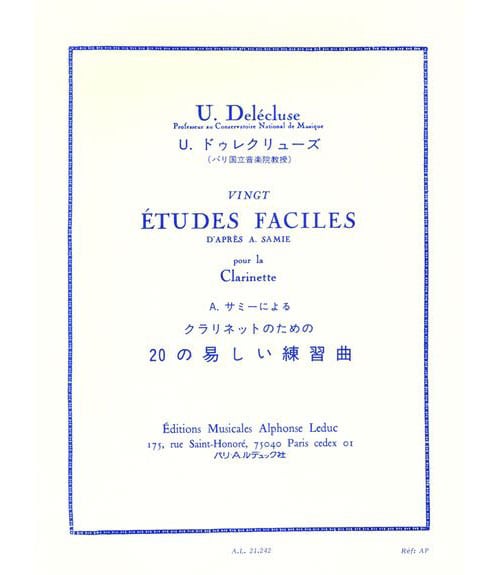 LEDUC DELECLUSE U. - VINGT ETUDES FACILES D'APRES A. SAMIE - CLARINETTE