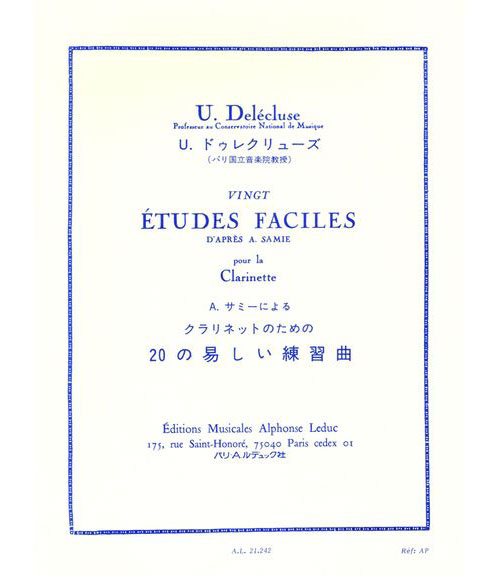 LEDUC DELECLUSE U. - VINGT ETUDES FACILES D'APRES A. SAMIE - CLARINETTE