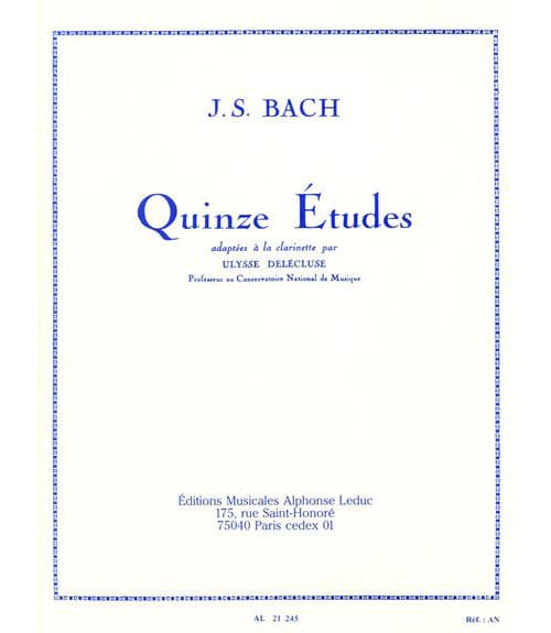 LEDUC BACH J.S./DELECLUSE - 15 ETUDES - CLARINETTE