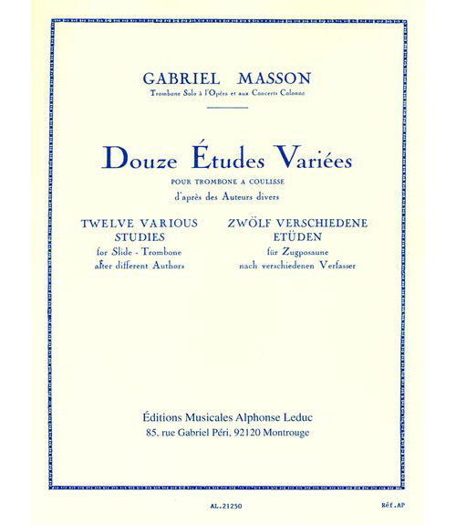 LEDUC Masson G. - 12 Etudes Variees - Trombone