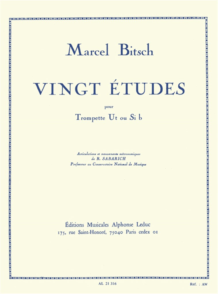 LEDUC BITSCH MARCEL - 20 ETUDES - TROMPETTE