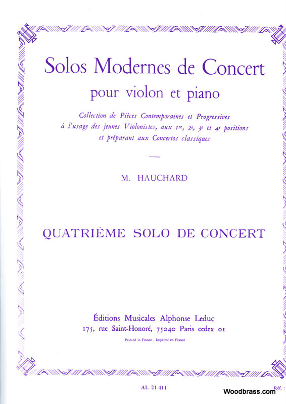 LEDUC HAUCHARD M. - SOLO MODERNE DE CONCERT N04 LA MINEUR (1ERE POSITION) - VIOLON ET PIANO 