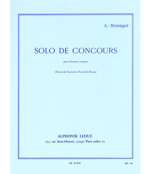 LEDUC Messager A. - Solo De Concours - Clarinette et Piano