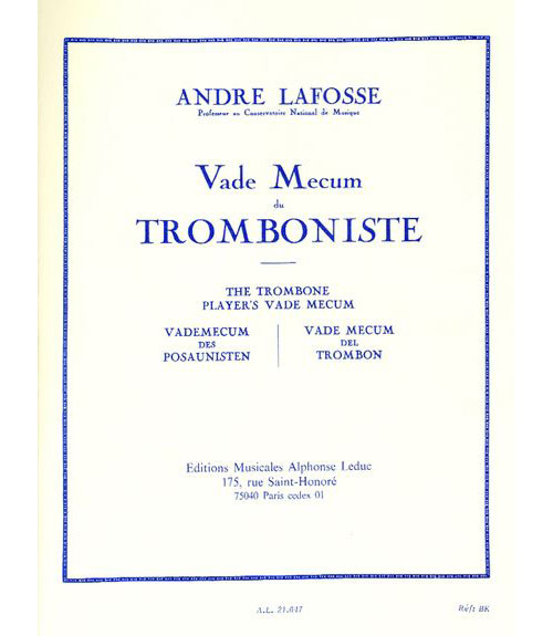 LEDUC LAFOSSE A. - LE VADE MECUM DU TROMBONISTE 