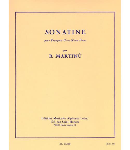 LEDUC MARTINU B.- SONATINE - TROMPETTE UT OU SIB ET PIANO