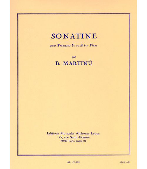 LEDUC MARTINU B.- SONATINE - TROMPETTE UT OU SIB ET PIANO
