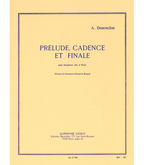 LEDUC Desenclos A. - Prelude Cadence et Finale - Saxophone Mib et Piano