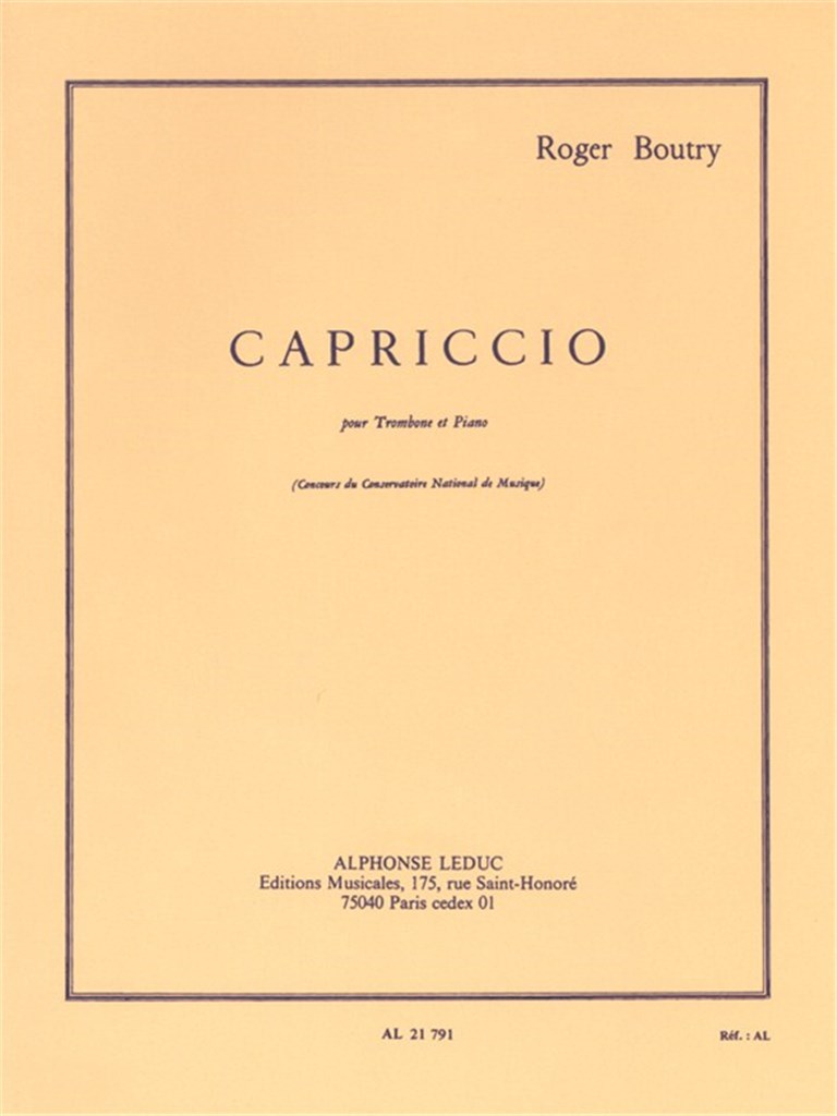 LEDUC BOUTRY ROGER - CAPRICCIO - TROMBONE & PIANO