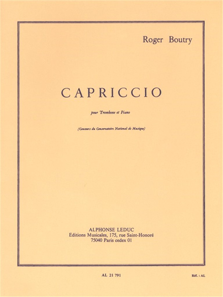 LEDUC BOUTRY ROGER - CAPRICCIO - TROMBONE & PIANO
