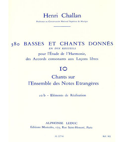 LEDUC CHALLAN H. - 380 BASSES ET CHANTS DONNES VOL.10B REALISATION 