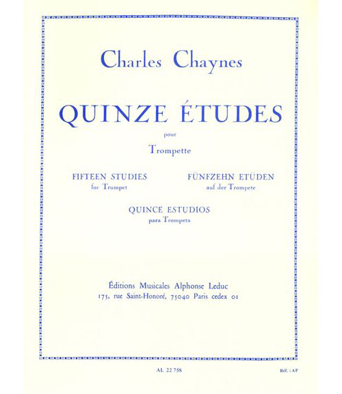 LEDUC CHAYNES CH. - 15 ETUDES POUR TROMPETTE EN UT OU SIB 