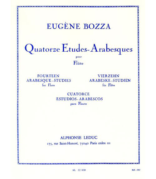 LEDUC BOZZA EUGENE - 14 ETUDES ARABESQUES POUR FLUTE