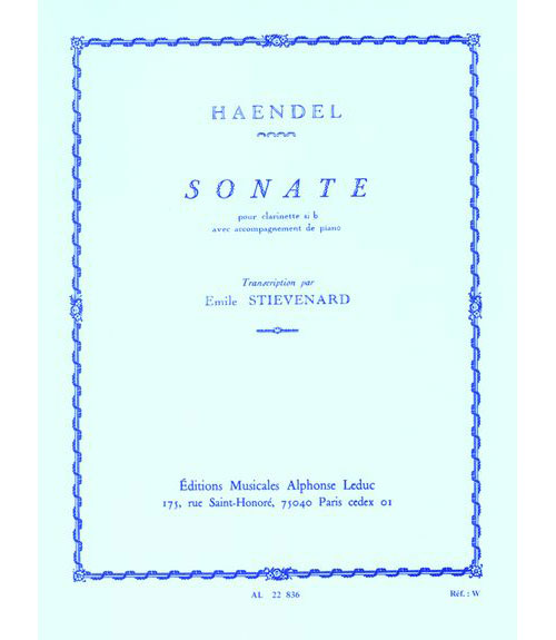 LEDUC HANDEL G.F. - SONATE OP.8 N°1 - CLARINETTE & PIANO