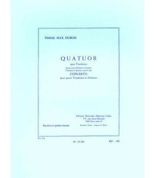 LEDUC DUBOIS PIERRE MAX - QUATUOR