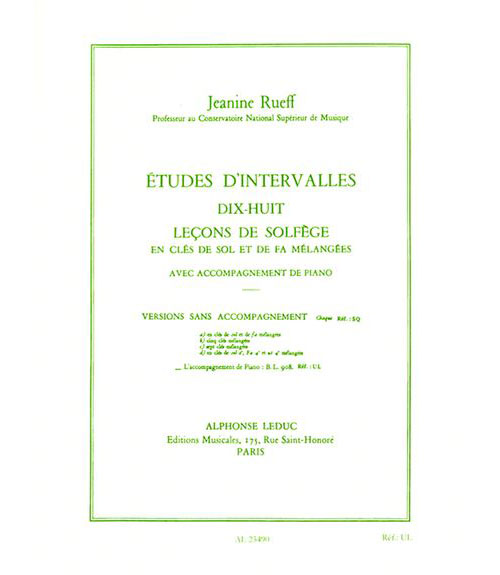 LEDUC RUEFF J. - ETUDES D INTERVALLES
