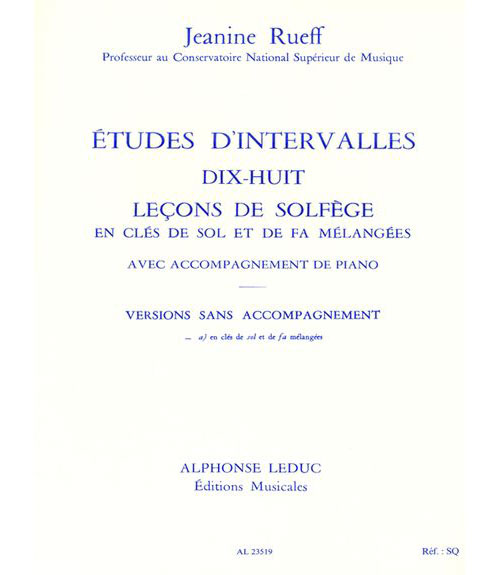 LEDUC RUEFF - ETUDES D INTERVALLES. 8 LECONS DE SOLFEGE 2 CLES VERSION A SANS ACCT 