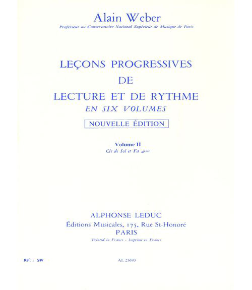 LEDUC WEBER AL. - LEÇONS PROGRESSIVES DE LECTURE ET DE RYTHME VOL.2