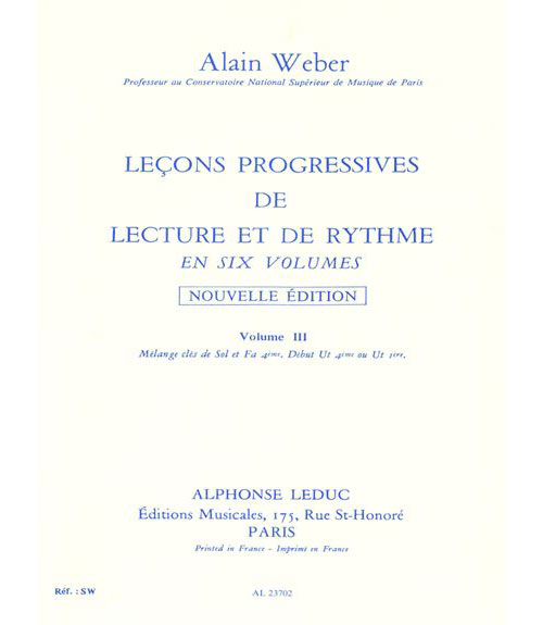 LEDUC Weber A. - Leçons Progressives Lecture et Rythme Vol.3