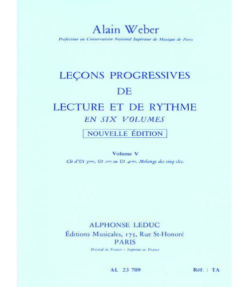 LEDUC WEBER A. - LEÇONS PROGRESSIVES LECTURE ET RYTHME VOL.5