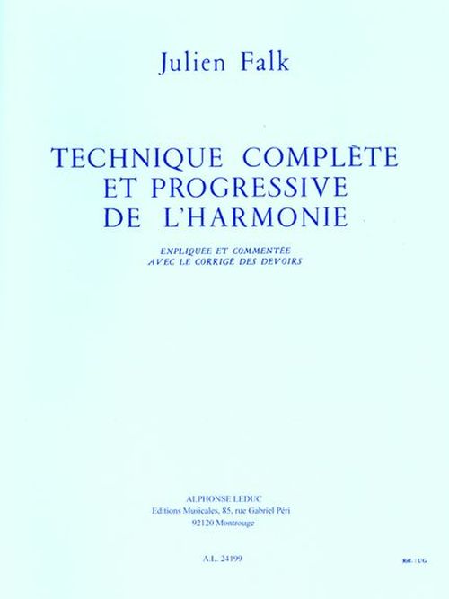 LEDUC TECHNIQUE COMPLETE ET PROGRESSIVE DE L'HARMONIE - CORRIGE DES DEVOIRS 