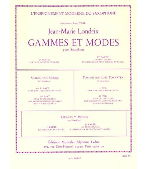 LEDUC LONDEIX J.M. - GAMMES ET MODES - SAXOPHONE SOLO