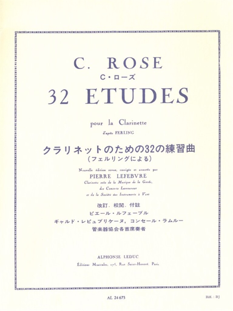 LEDUC Rose C. - 32 Etudes D'apres Ferling - Clarinette Sib