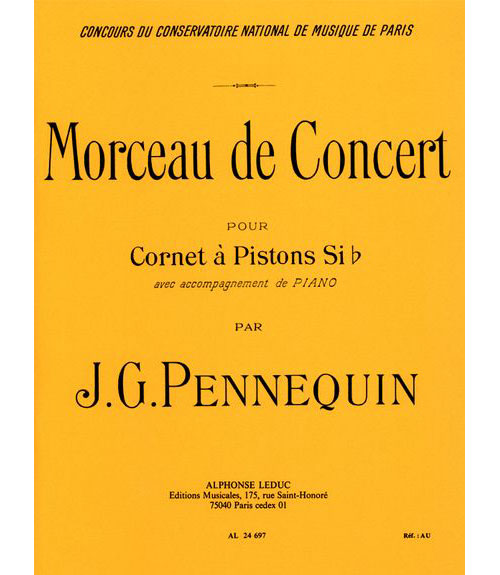 LEDUC Pennequin J.G. - Morceau De Concert - Cornet A Pistons Sib & Piano