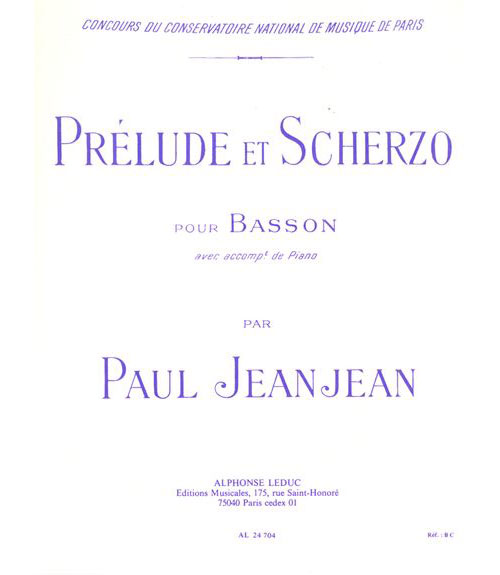LEDUC JEANJEAN - PRELUDE ET SCHERZO - BASSON ET PIANO 