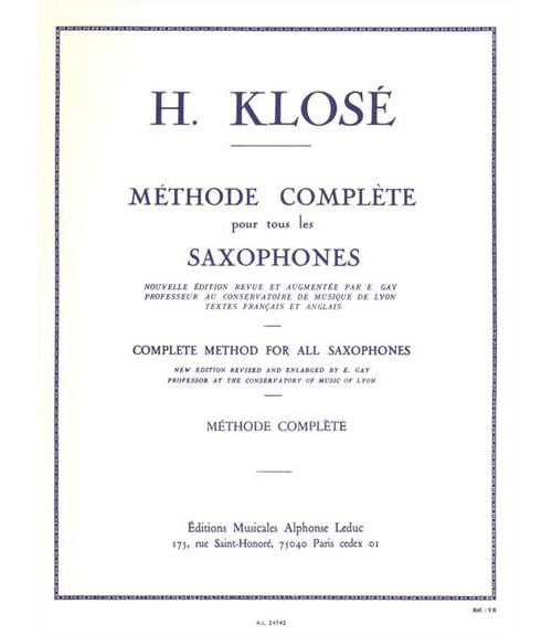 LEDUC KLOSE - METHODE COMPLETE POUR TOUS LES SAXOPHONES