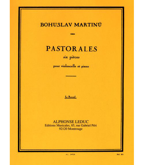 LEDUC MARTINU BOHUSLAV - PASTORALES - VIOLONCELLE & PIANO