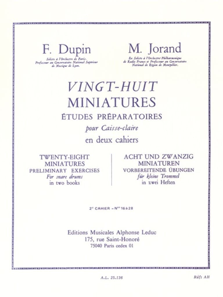 LEDUC DUPIN F., JORAND M. - 28 MINIATURES VOL. 2 - CAISSE CLAIRE 