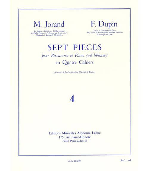  Jorand / Dupin - 7 Pieces Vol.4 - Percussion