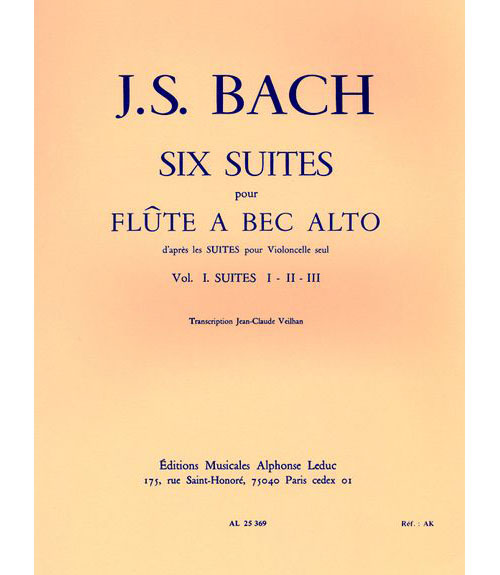 LEDUC Bach J.s./veilhan J.C. - 6 Suites D'apres Les Suites Pour Violoncelle Vol. 1 - FLB Alto