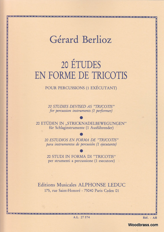 LEDUC BERLIOZ GERARD - 20 ETUDES EN FORME DE TRICOTIS