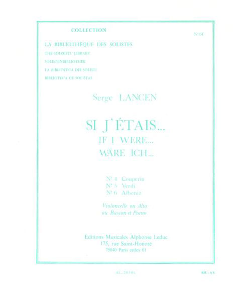 LEDUC LANCEN SERGE - SI J'ETAIS - VIOLONCELLE