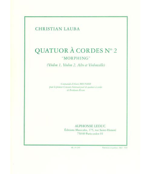 LEDUC LAUBA CHRISTIAN - QUATUOR A CORDES N°2 