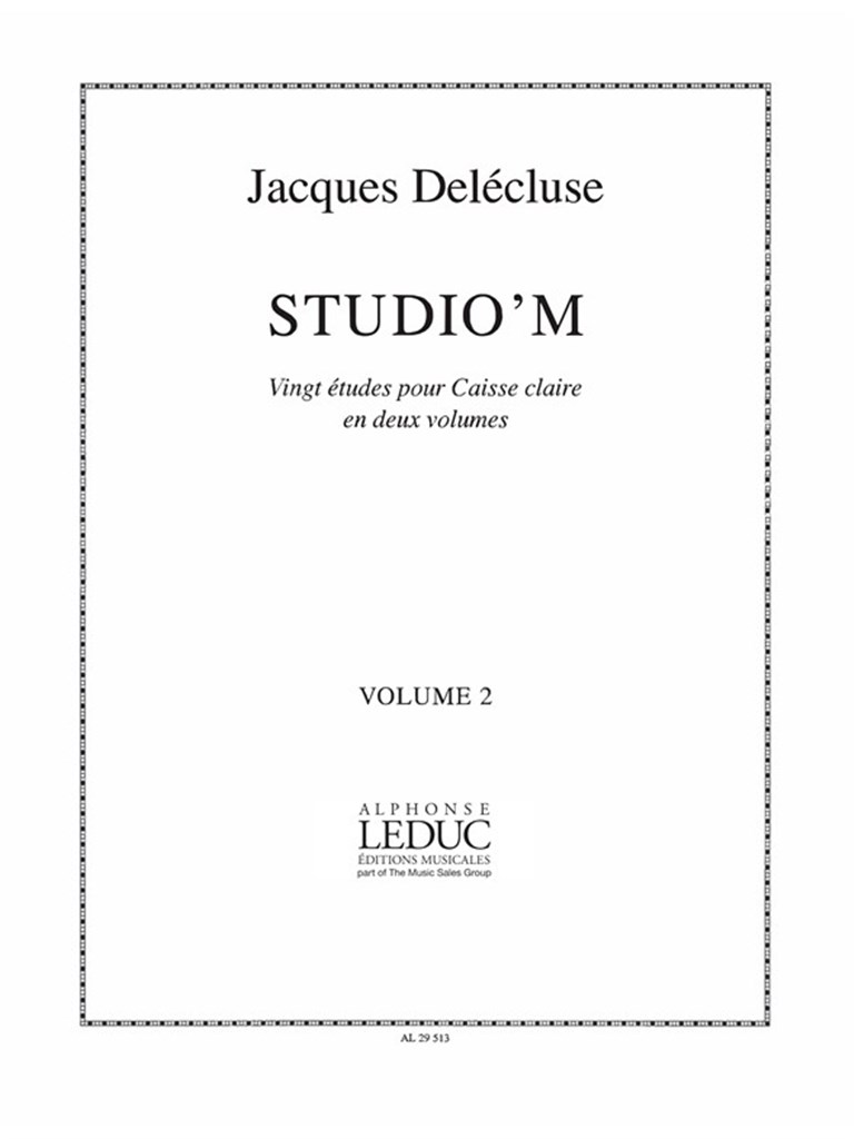 LEDUC Delecluse Jacques - Studio'm Vol.2 - 20 Etudes Pour Caisse Claire