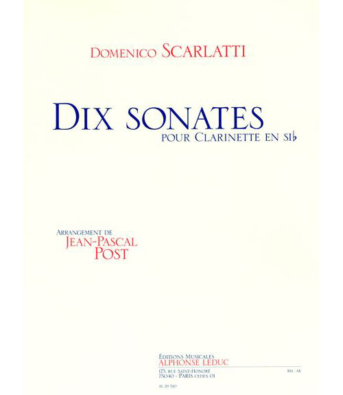 LEDUC SCARLATTI/POST - 10 SONATES POUR CLARINETTE SIB SEULE
