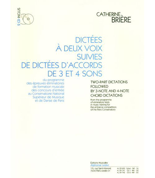 LEDUC DICTEES A 2 VOIX ET DICTEES D'ACCORDS + 2CD 
