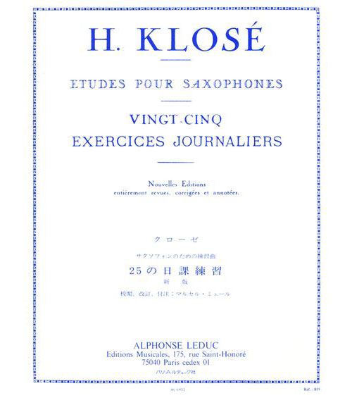 LEDUC Klose - 25 Exercices Journaliers - Saxophone