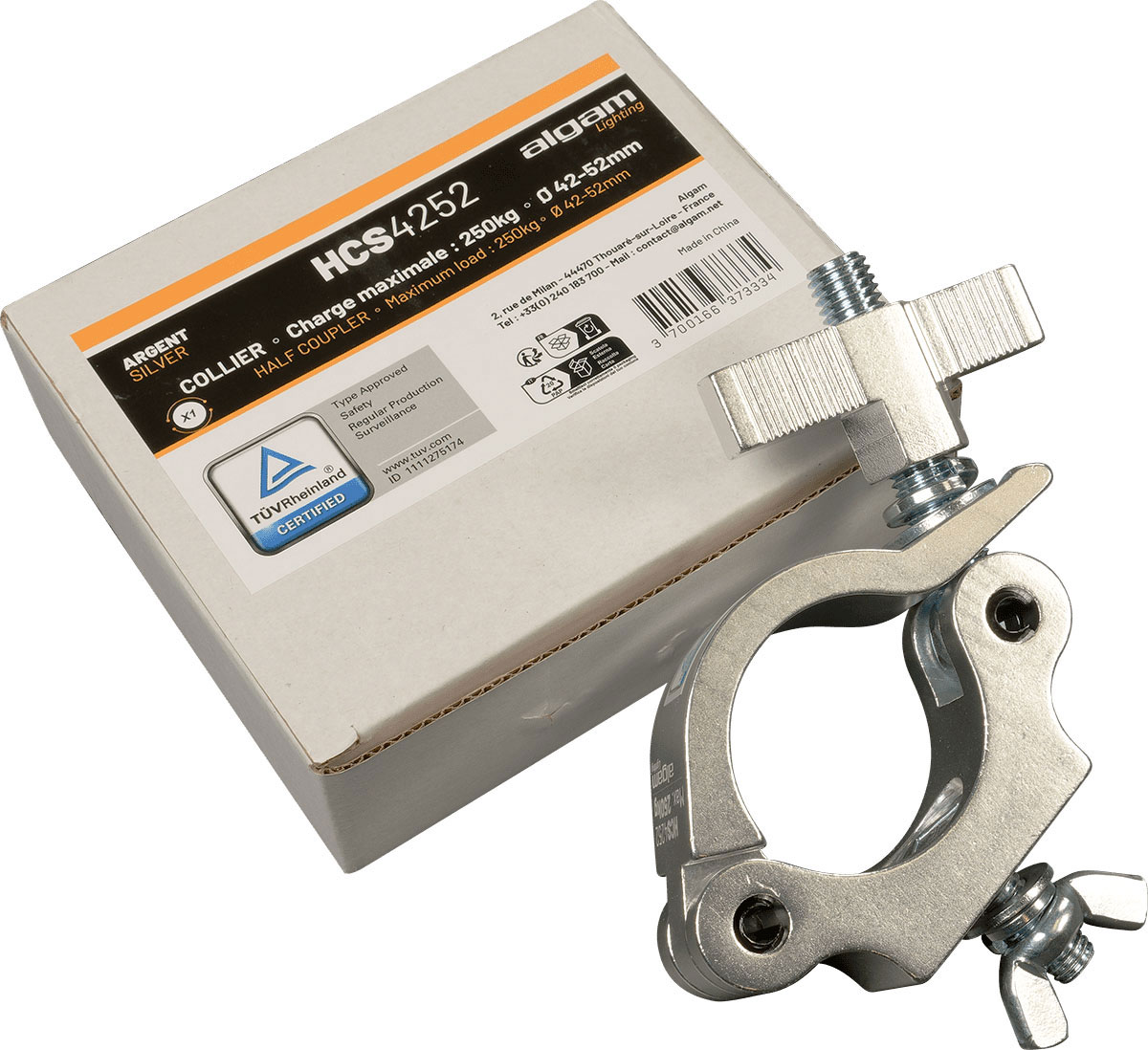 ALGAM LIGHTING CLAMP 42-52MM 250KG SILVER