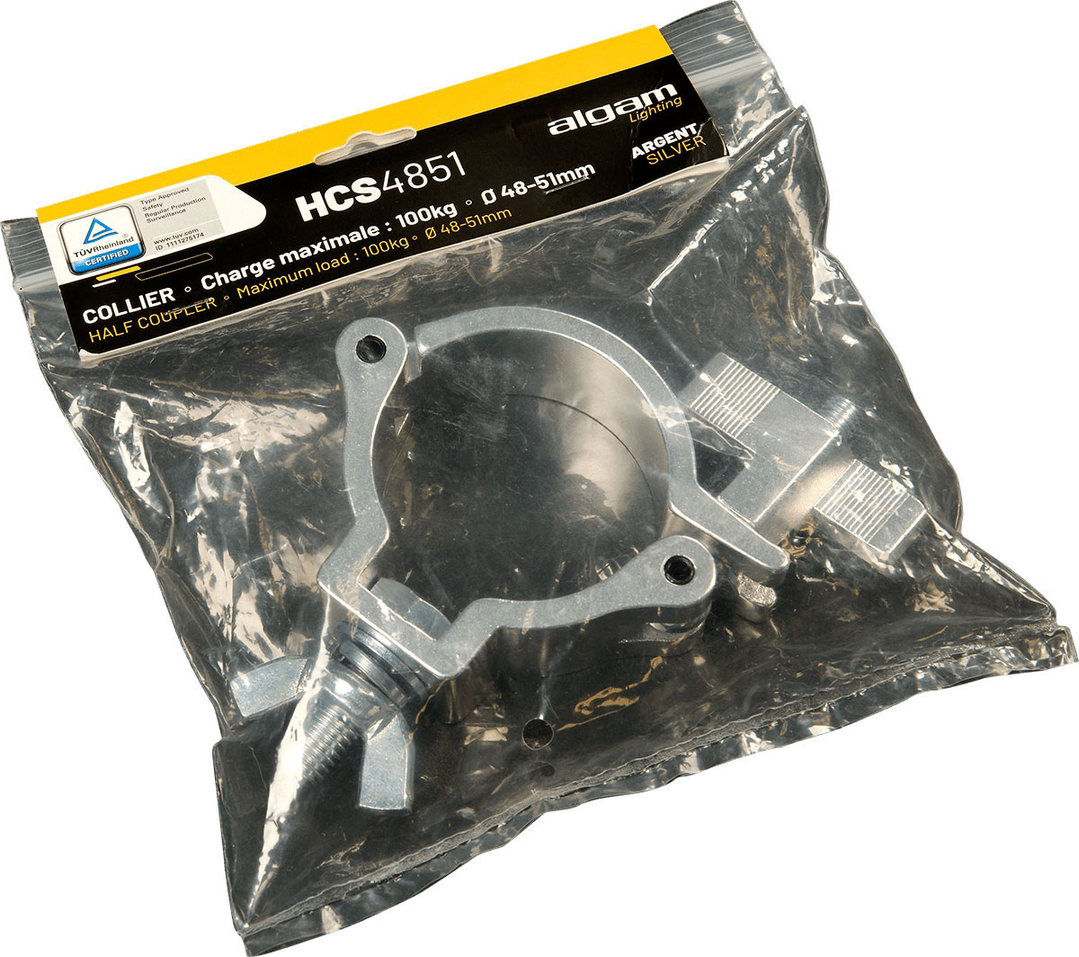 ALGAM LIGHTING CLAMP 48-51MM 100KG SILVER