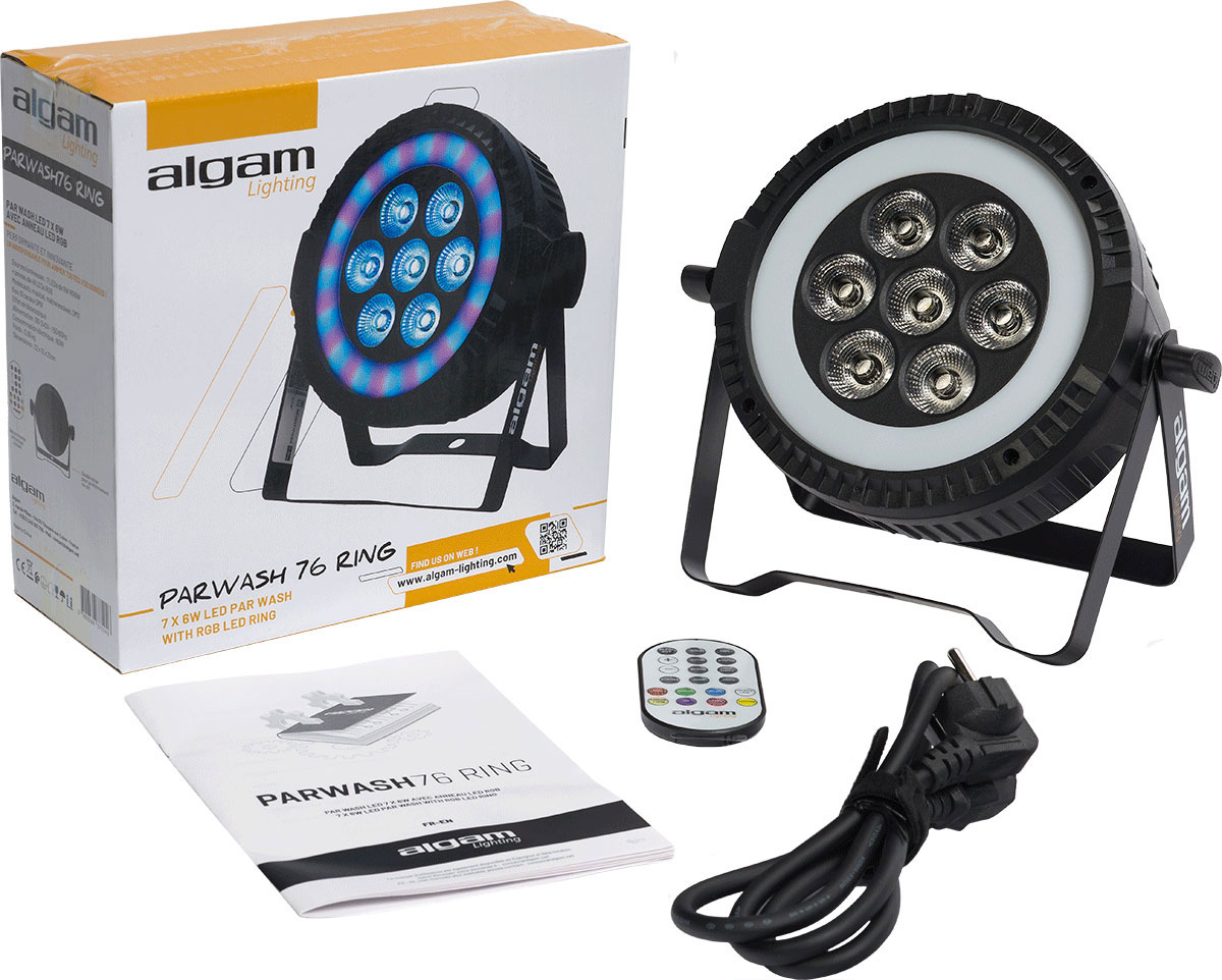 ALGAM LIGHTING PAR WASH 7X6W + LED RING