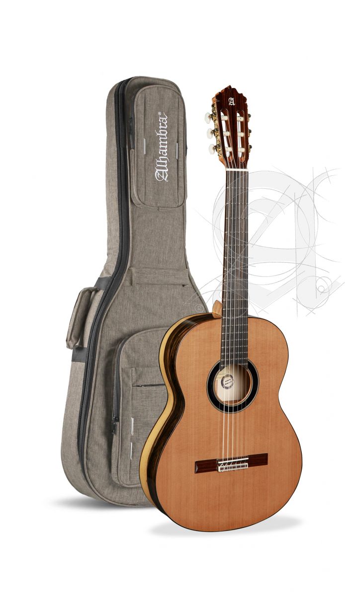 ALHAMBRA Conservatoire 6 Ebene Blanc + 9738 25mm Housse