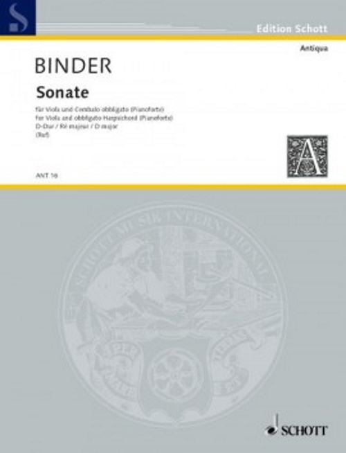 SCHOTT Binder C.S. - Sonata D Major - Alto & Piano
