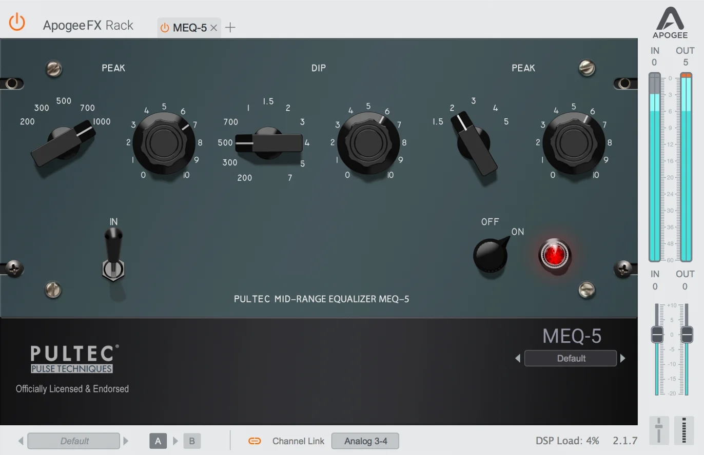 APOGEE FX Rack Pultec MEQ-5