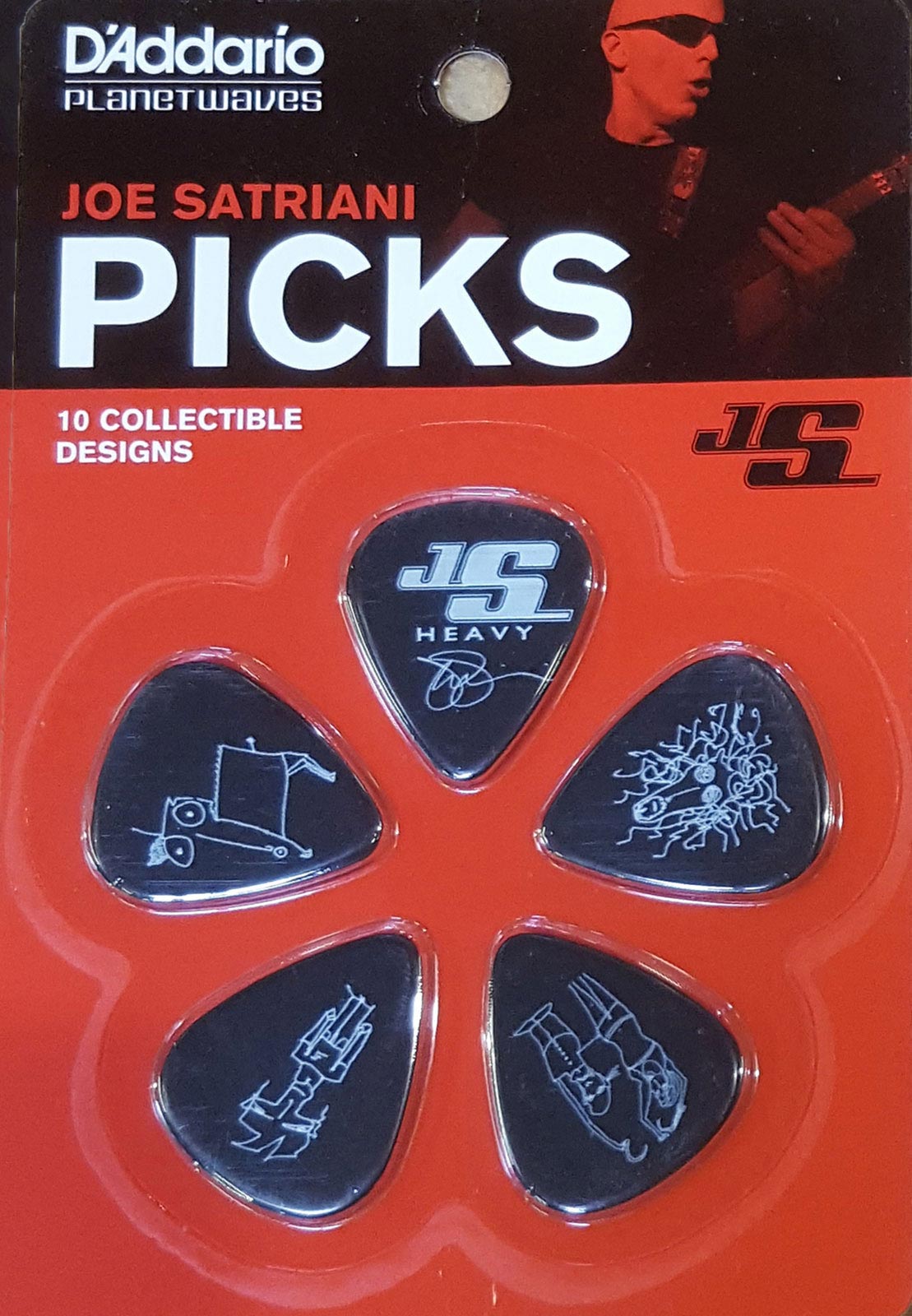 D'ADDARIO AND CO JOE SATRIANI GUITAR PICKS BLACK 10 PACK HEAVY