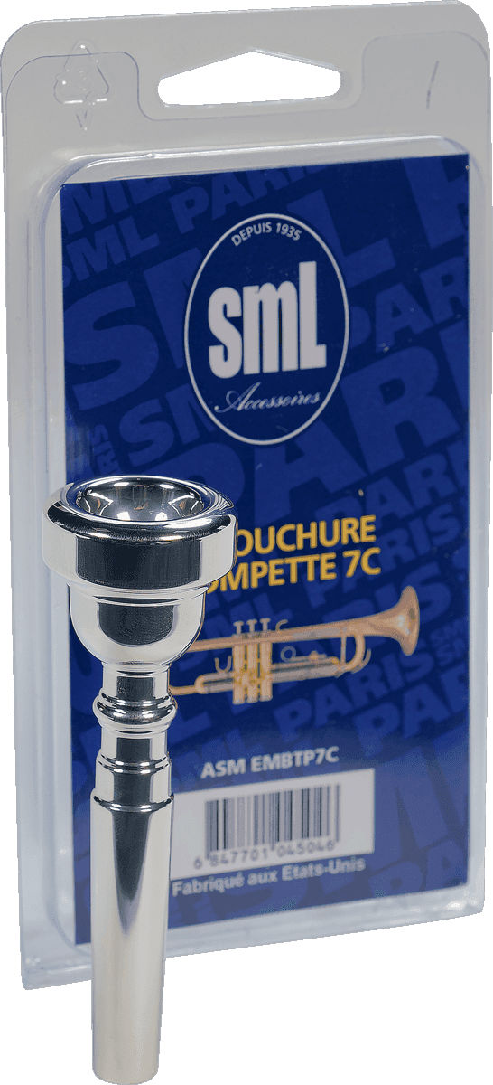SML PARIS TRUMPET MOUTHPIECE 7C SILVER - B Stock